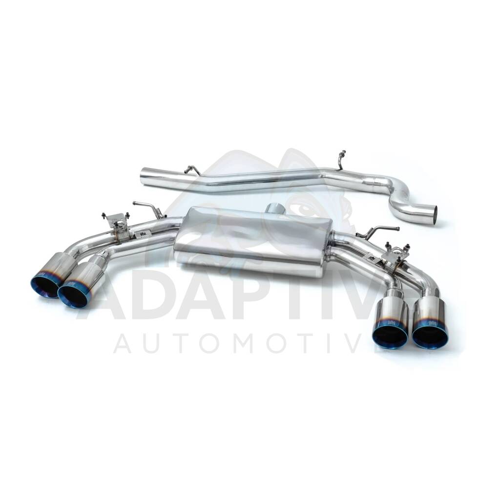 Catback with blue coated tips