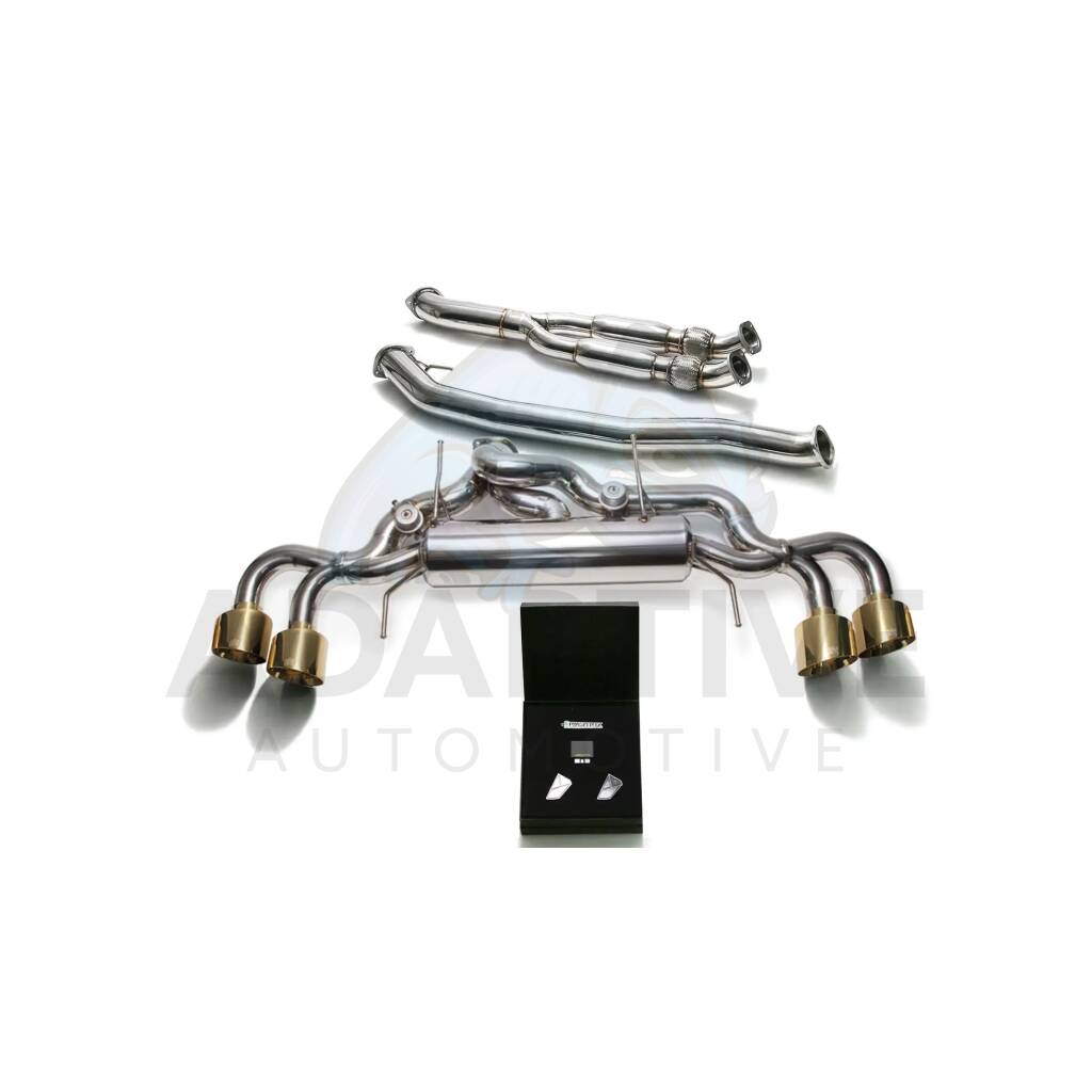 Catback (102mm) with gold tips + decat Y-pipe (RACE MUFFLER, NO VALVES)