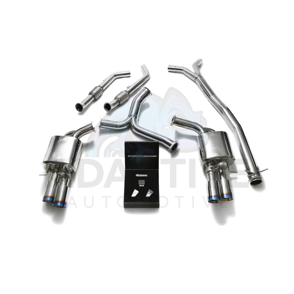 Catback with blue coated tips (Fits to BRABUS quad diffuser)