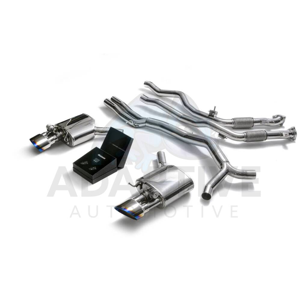 Catback with blue coated tips (OEM valve control)