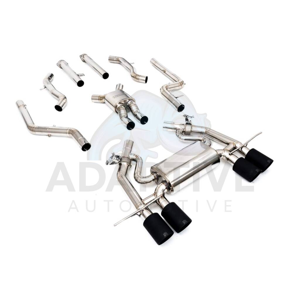 Catback with matt black tips