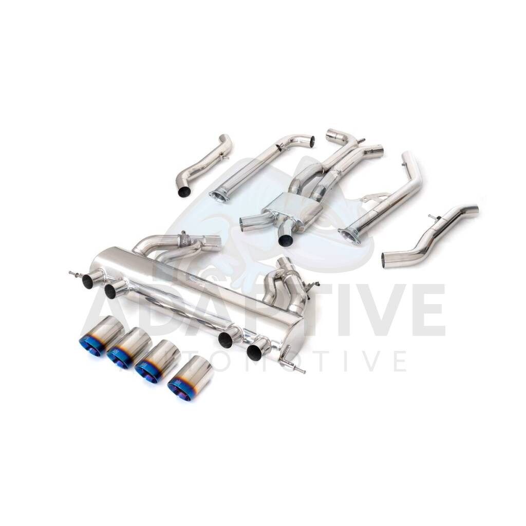 Catback with blue coated tips