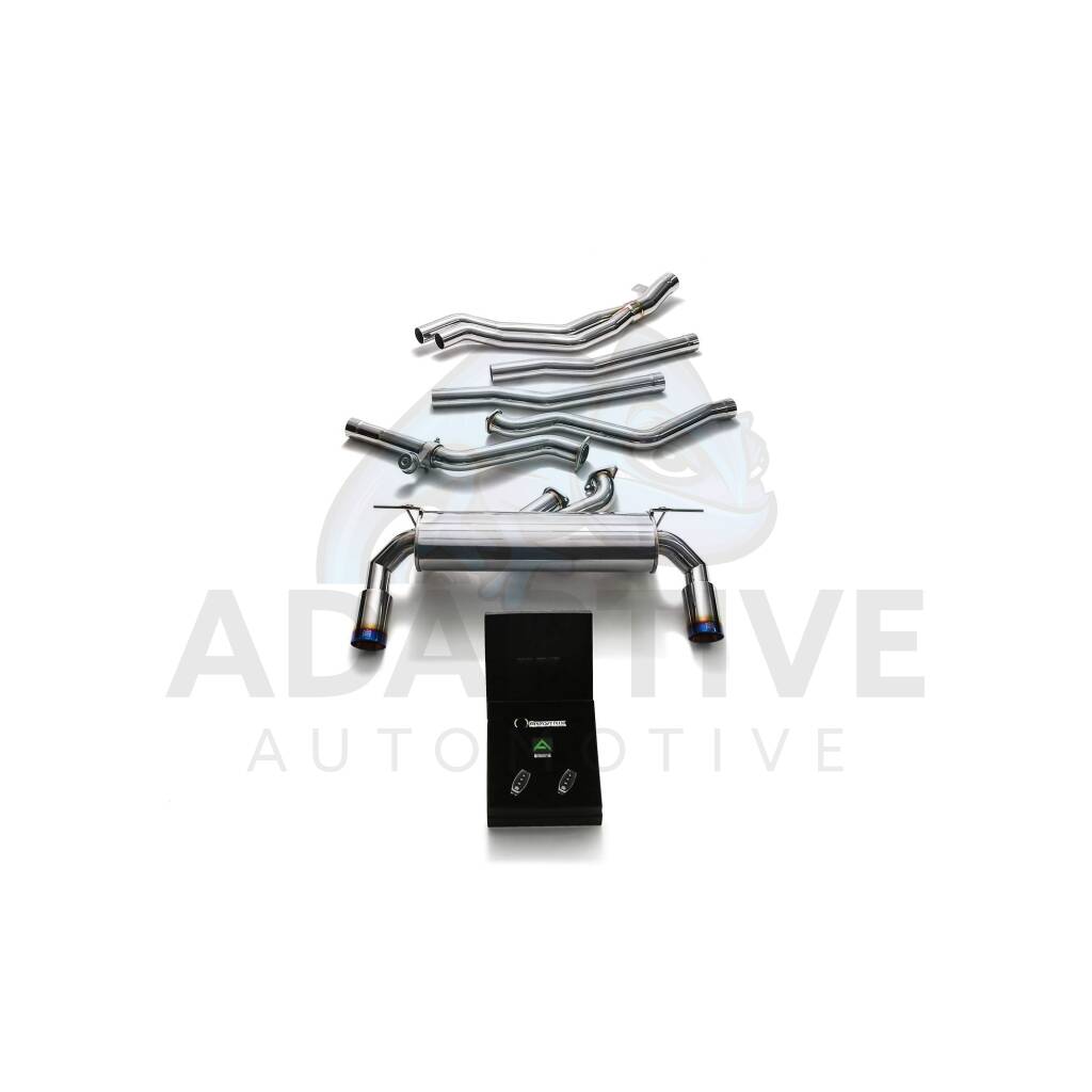 muffler with titanium blue tips