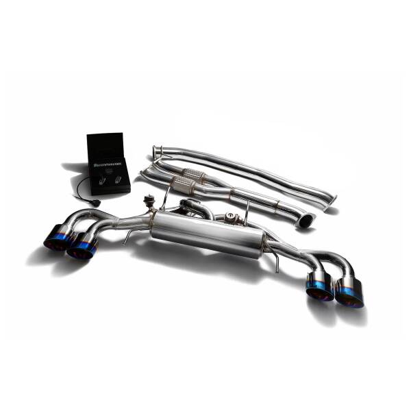 Catback with blue coated tips + decat Y-pipe