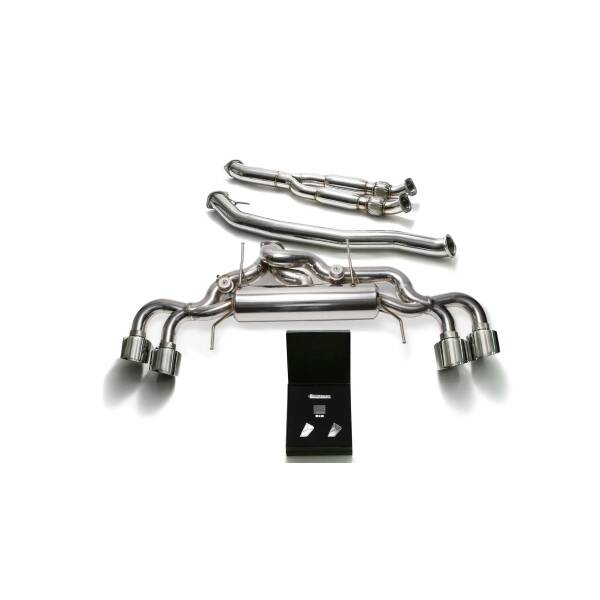 Catback (102mm) with chrome tips + decat Y-pipe (RACE MUFFLER, NO VALVES)
