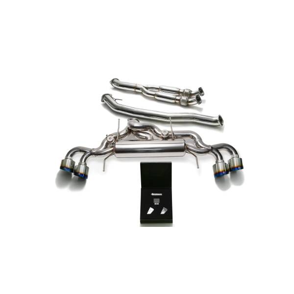 Catback (102mm) with blue coated tips + decat Y-pipe (RACE MUFFLER, NO VALVES)