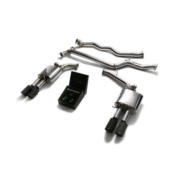 Catback with matt black tips