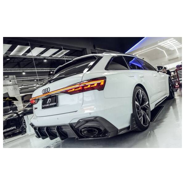 Future Design style carbon rear bumper Splitter