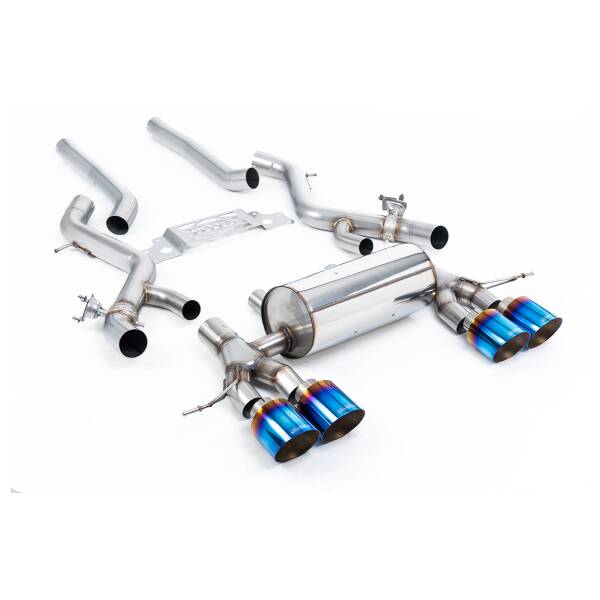 Secondary cat-back with blue tips