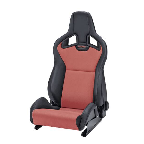 RECARO Sportster CS Links Vinyl zwart / Dynamica rood met verwarming