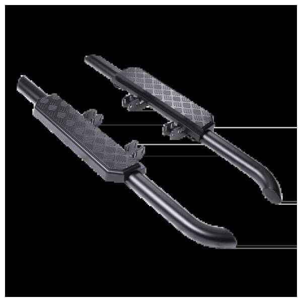 Black Shadow Side Steps Checkerplate Finish